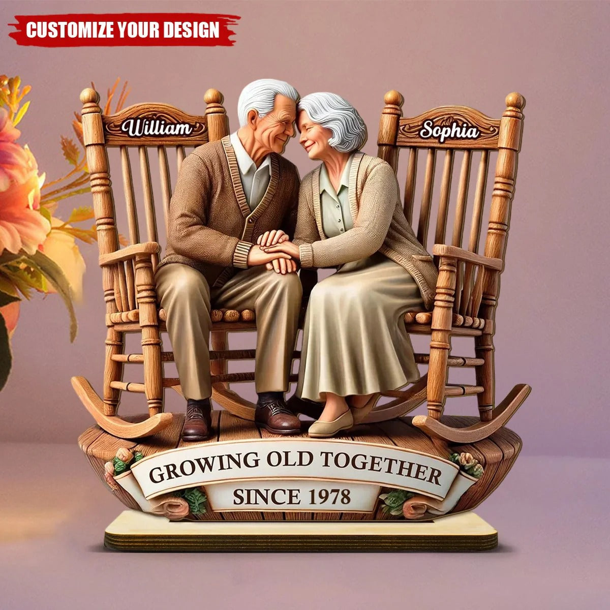 Growing Old Together Custom Figurine