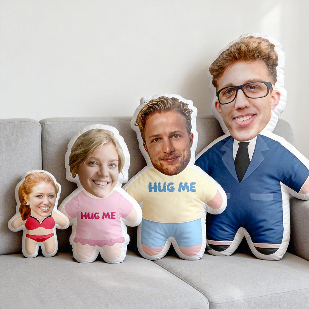 Custom Photo Mini Me Human Doll Pillow – Personalized 3D Couple Plushi ...
